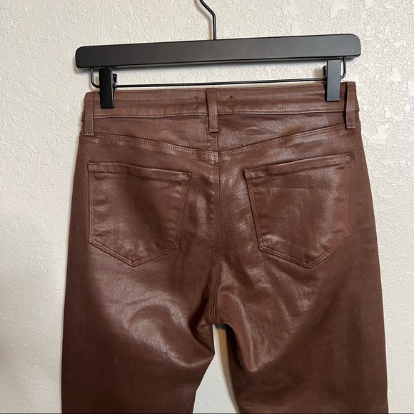 L'AGENCE Selma Coated Baby Bootcut Jeans High Rise Dark Mocha sz 26 - Picture 7 of 12